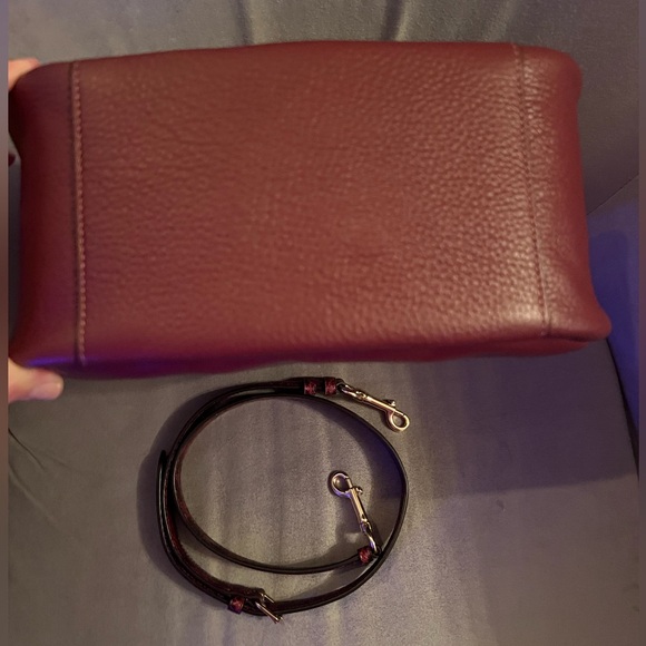 COACH purse- hobo style, with two straps- burgundy - only carried twice - Picture 3 of 10